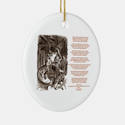 Jabberwocky Gedicht durch Lewis Carroll Keramik Ornament (Rechts)
