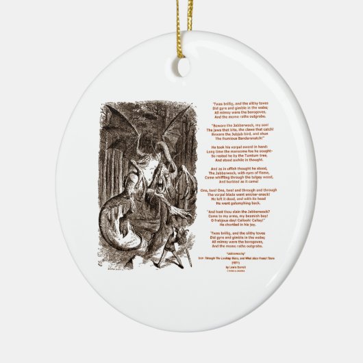 Jabberwocky Gedicht durch Lewis Carroll Keramik Ornament (Links)