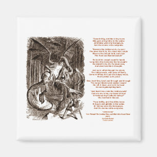 Jabberwocky Gedicht durch Lewis Carroll Magnet