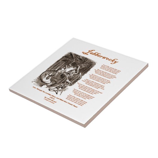 Jabberwocky Gedicht durch Lewis Carroll (schwarze Fliese (Seite)