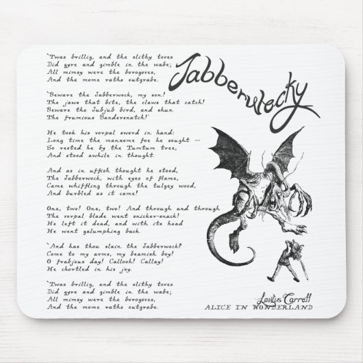 Jabberwocky Gedicht Mousepad (Vorne)