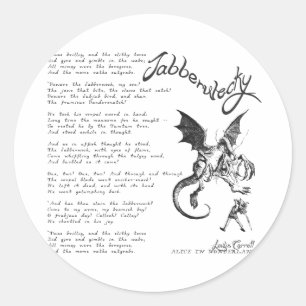 Jabberwocky Gedicht Runder Aufkleber