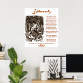 Jabberwocky (Lewis Carroll Through Looking Glass) Poster (Heimbüro)