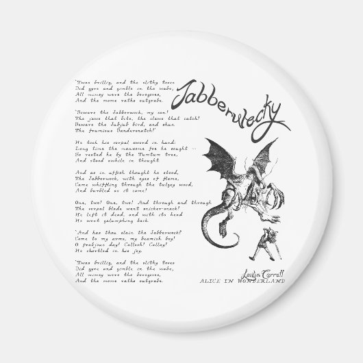 Jabberwocky Poem Magnet (Vorne)