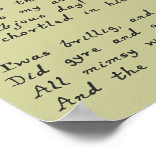 Jabberwocky Poem Poster (Ecke)