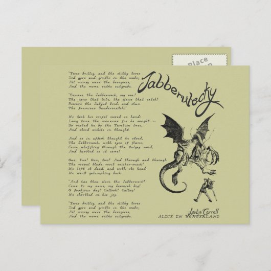 Jabberwocky Poem Postkarte (Vorne/Hinten)
