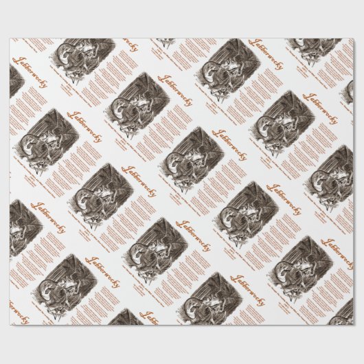 Jabberwocky Poem von Lewis Carroll (Black Adder) Geschenkpapier (Flach)