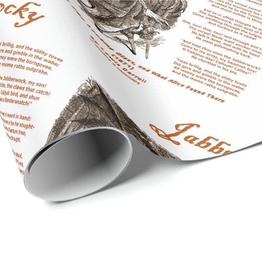 Jabberwocky Poem von Lewis Carroll (Black Adder) Geschenkpapier (Rolleneckpunkt)