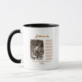 Jabberwocky Poem von Lewis Carroll (Black Adder) Kaffeetasse