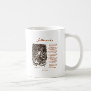 Jabberwocky Poem von Lewis Carroll (Black Adder) Kaffeetasse