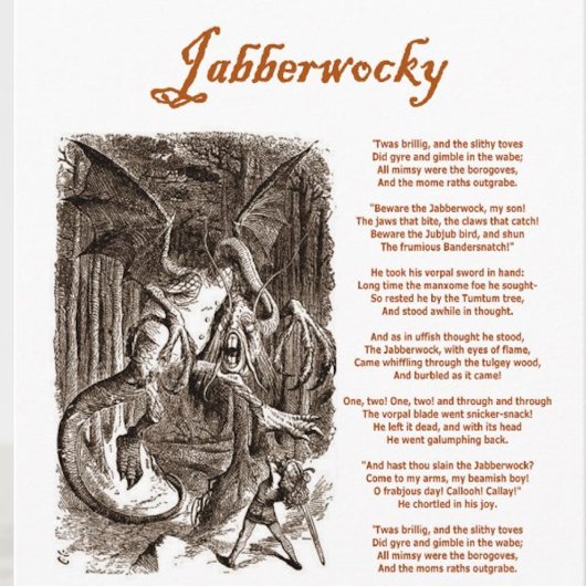 Jabberwocky Poem von Lewis Carroll (Black Adder) Karte