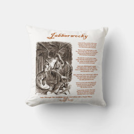 Jabberwocky Poem von Lewis Carroll (Black Adder) Kissen