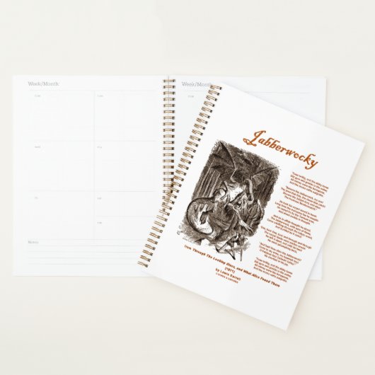 Jabberwocky Poem von Lewis Carroll (Black Adder) Planer (Anzeige)