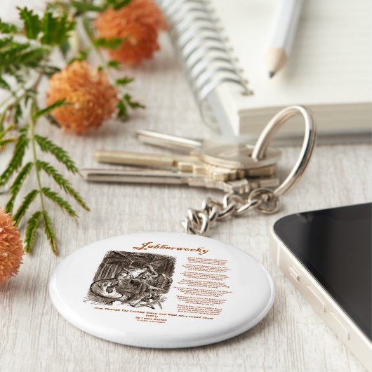 Jabberwocky Poem von Lewis Carroll (Black Adder) Schlüsselanhänger (Seite)