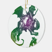 Jabberwocky und Alice Keramik Ornament (Links)