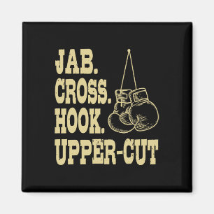 Jabs. Überqueren. Hook. Trainer für Boxtrainee Magnet