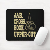 Jabs. Überqueren. Hook. Trainer für Boxtrainee Mousepad (Mit Mouse)