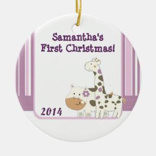 Jacana Jungle Giraffe Personalisierter Name Orname Keramikornament
