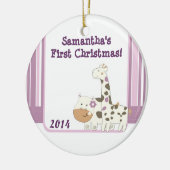 Jacana Jungle Giraffe Personalisierter Name Orname Keramikornament (Links)