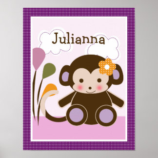 Jacana Monkey Girl Personalisierte Kunst Poster