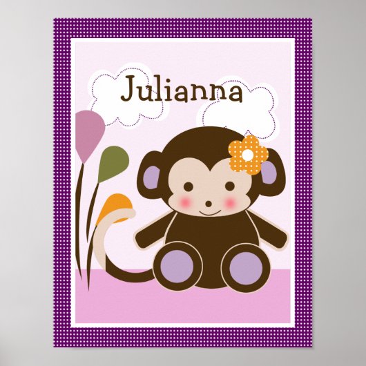Jacana Monkey Girl Personalisierte Kunst Poster (Vorne)