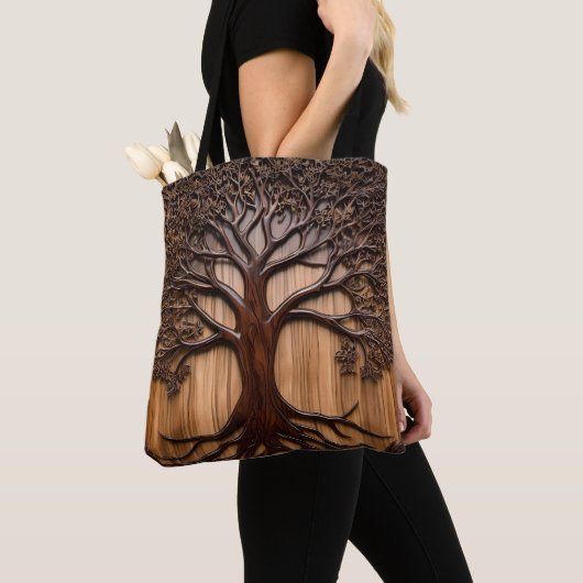 Jacaranda-Baum: Naturkunst in Holz, Tasche (Von Nahem)