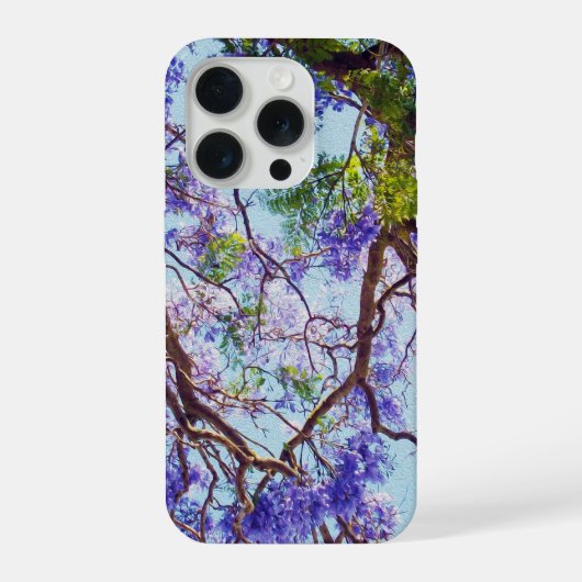 Jacaranda-Baum-Ölfarbe, iPhone Hülle (Rückseite)