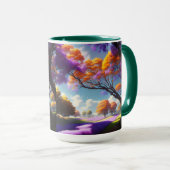 Jacaranda Bäume und Lavendelfelder, Tasse Kaffee (VorderseiteRechts)