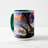 Jacaranda Bäume und Lavendelfelder, Tasse Kaffee (Vorderseite Links)