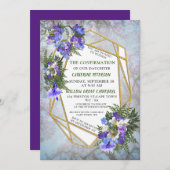 Jacaranda Blooms & Lily Bouquet Bestätigung Einladung (Vorne/Hinten)