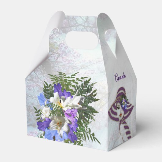 Jacaranda Blooms & Lily Bouquet Geschenkboxen Geschenkschachtel (Rückseite)
