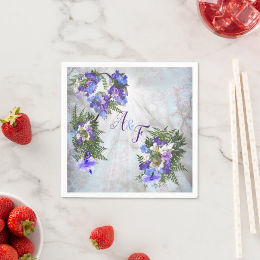 Jacaranda Blooms & Lily Bouquet Napkins Serviette (Beispiel)