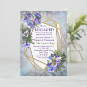 Jacaranda Blooms & Lily Bouquet Party Einladung (Stehend Vorderseite)