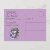 Jacaranda Blooms & Lily Bouquet rette die Daten Ankündigungspostkarte (Rückseite)