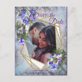 Jacaranda Blooms & Lily Bouquet Save the Date Ankündigungspostkarte