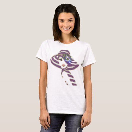 Jacaranda Blooms & Lily Bouquet T-Shirt (Vorne ganz)