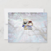 Jacaranda Blooms & Lily Bouquet Theme Einladung (Rückseite)