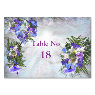 Jacaranda Blooms & Lily Bouquet Theme Tischnummer