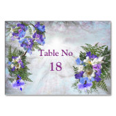 Jacaranda Blooms & Lily Bouquet Theme Tischnummer (Vorderseite)