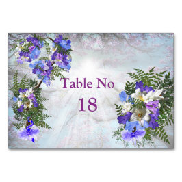Jacaranda Blooms & Lily Bouquet Theme Tischnummer