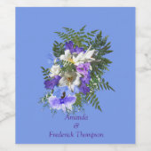 Jacaranda Blooms & Lily Bouquet Weinetikett (Einzelnes Label)