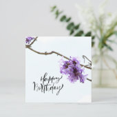 Jacaranda Blume für die Happy Birthday Card (Stehend Vorderseite)