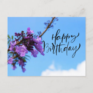 Jacaranda Blume für die Happy Birthday Card Postkarte