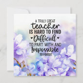 Jacaranda Blume für Lehrer Dankeskarte (Vorderseite)