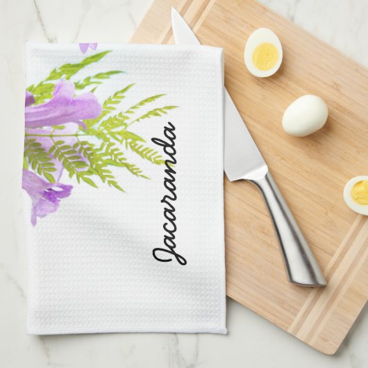 Jacaranda Blume ist lila Geschirrtuch (Viertel Falte)