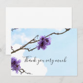 Jacaranda lila Blume am Baum Dankeskarte (Vorne/Hinten)