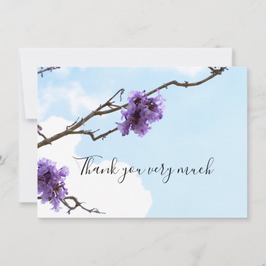 Jacaranda lila Blume am Baum Dankeskarte (Vorderseite)