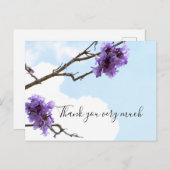 Jacaranda lila Blume auf dem Baum Dankeschön Karte (Vorne/Hinten)