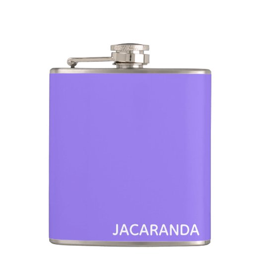 Jacaranda lila Farbname Flachmann (Vorderseite)