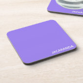 Jacaranda lila Farbname Getränkeuntersetzer (Linke Seite)